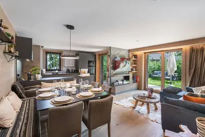 Image de Superbe appartement avec jardin à Megève, 3 chambres, animaux acceptés