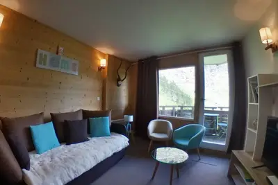 Image de Studio au centre, balcon vue pistes, 3/4 pers, Wifi