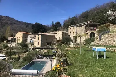 Image de Le Grand Gite ( 4 chambres)  au cœur des Cévennes, vue sur la vallée.