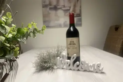 Image de Ferienhaus Nordsee-koje mit Meerblick, Strandkorb, Kamin, Sauna