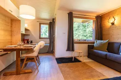 Image de À 195m des pistes de ski, 9ème étage, vue montagne, balcon, télévision, casier à ski, 29m², Valmorel