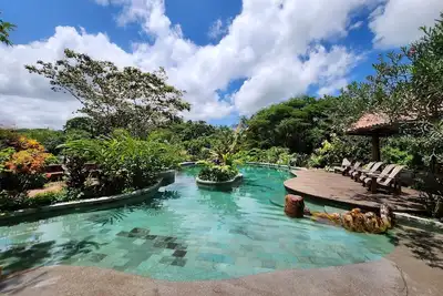 Image de Beautiful tropical farm with spectacular pool located on a river.