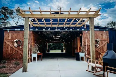 Barn Venue apartment with kids games, fire pits, and animal feeding. \n