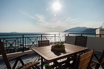 Cozy beach front located residence.