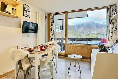 Image de Studio cabine avec balcon Sud à 5 min des pistes, wifi inclus