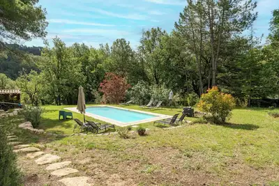 Image de Maison de vacances 'Maison Marvic, Le Tilleul T3' avec vue sur la montagne, piscine et Wi-Fi